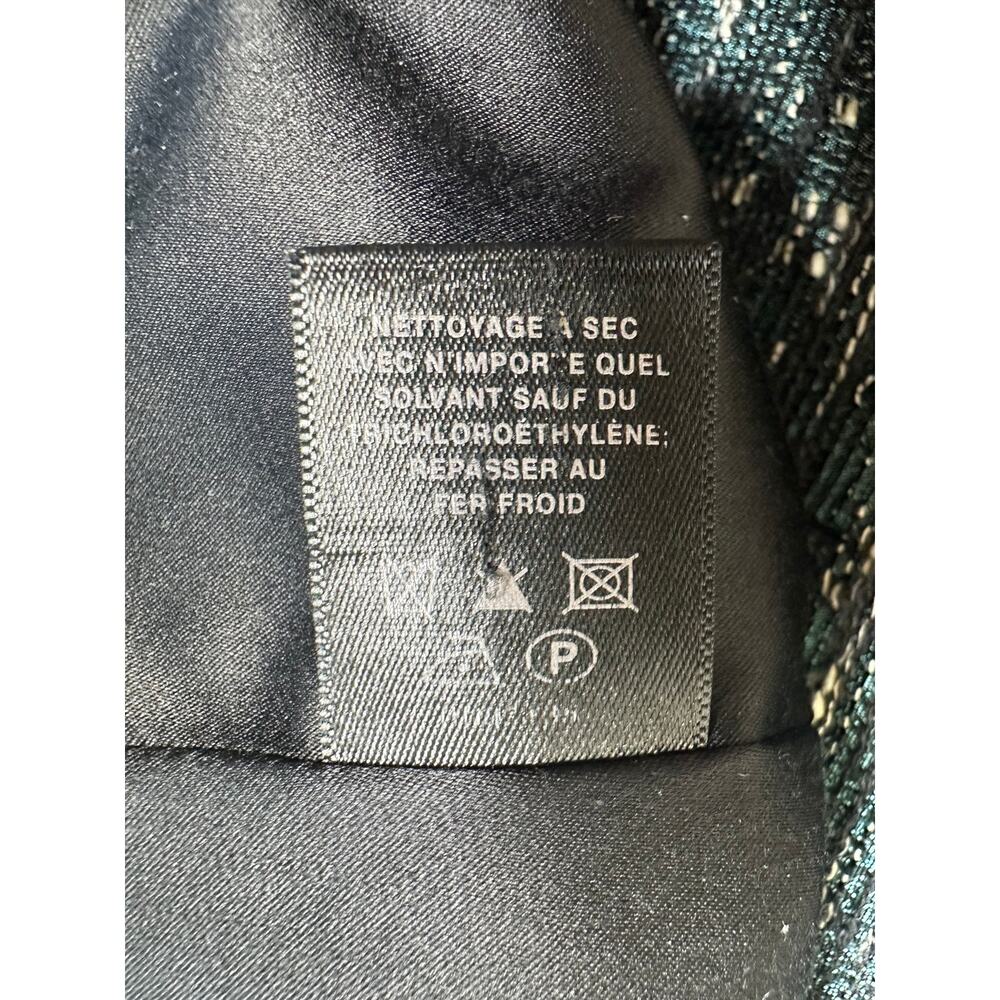 Lafayette 148 New York Tweed Blazer Teal Metallic Size 14 Runs Small - Picture 10 of 10